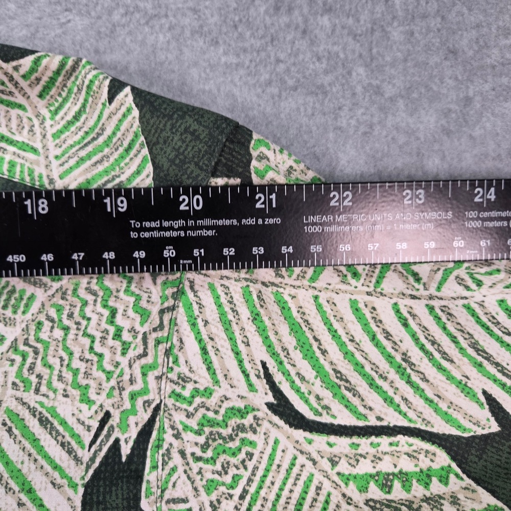 Columbia Button Down Shirt Mens Large Green Tropical Leaf Print Short Sleeve - Picture 8 of 9